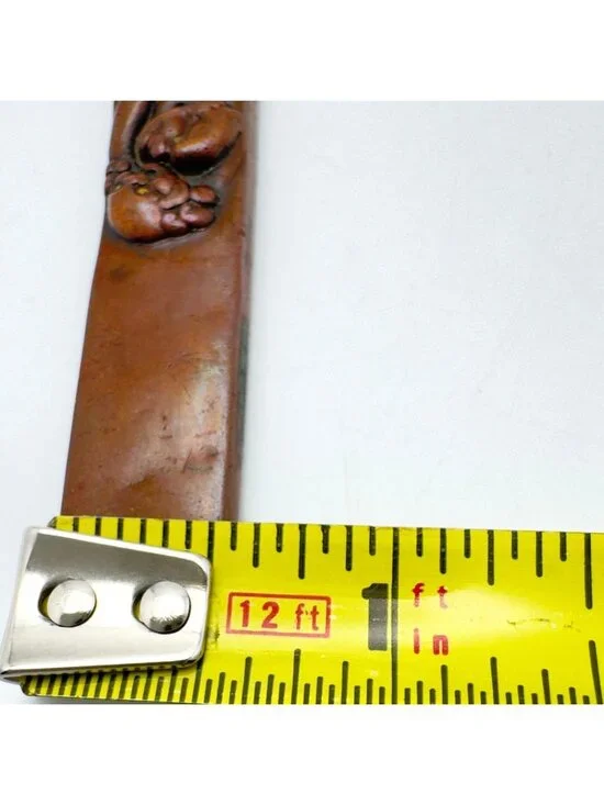 Japanese Edo Period Kozuka Knife Handle Copper Gold Relief Decor Antique - Picture 7 of 8